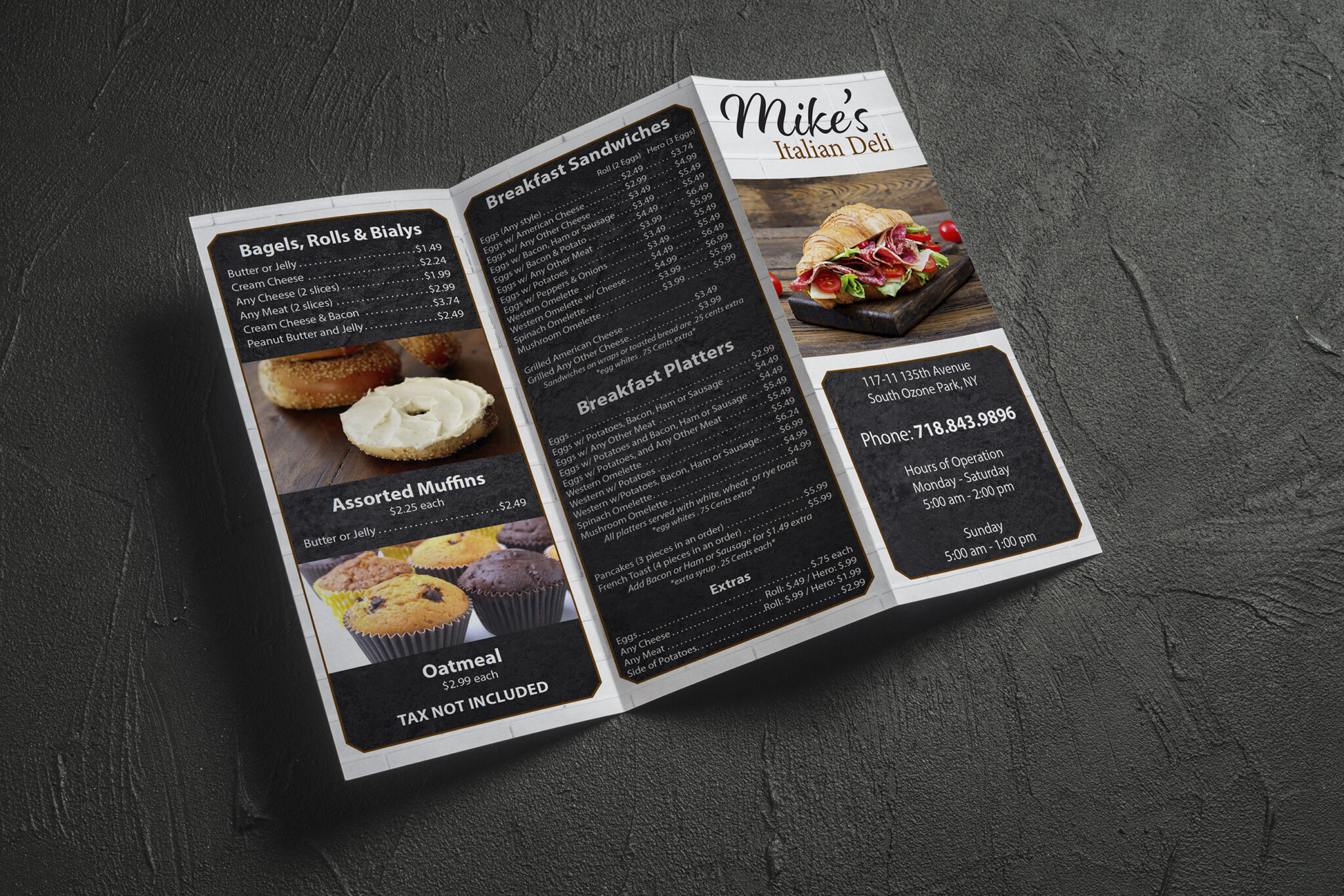 custom deli menu designed and printed